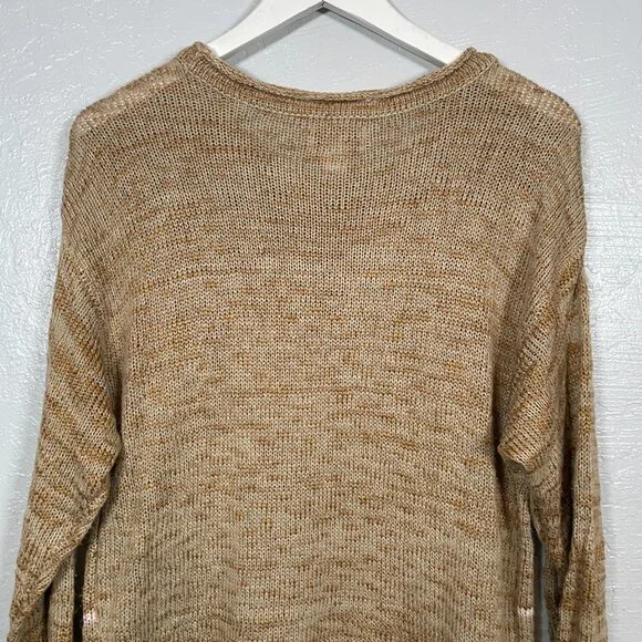 Ariat Women L Brown Pink Knit Date Night Sweater Southwest Pattern Long Sleeve - Picture 7 of 10